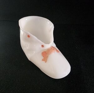Vintage, Antique Milk Glass Baby Bootie, Shoe